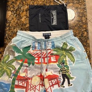 Vilebrequin Men's Moorea "Where's Waldo..?" Swim Trunks XL